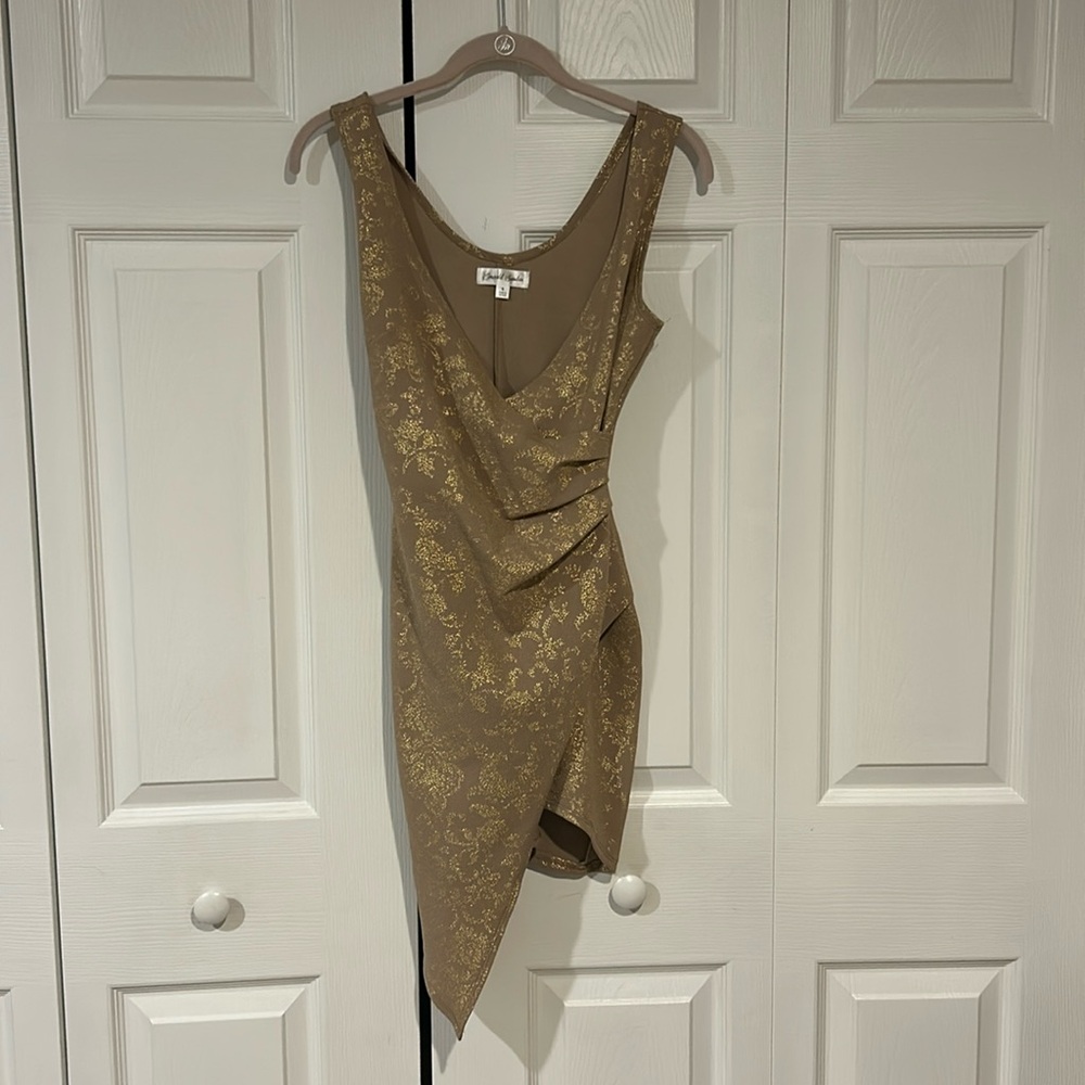 Gold Fitted Cocktail Dress